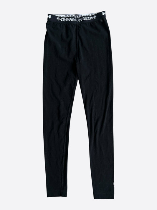 Chrome Hearts Black & White Horseshoe Logo Leggings