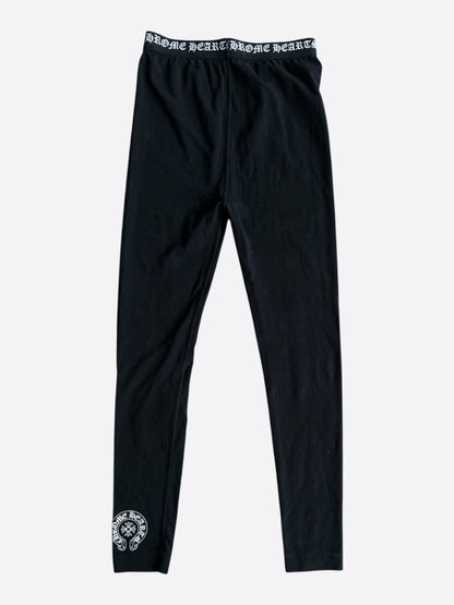 Chrome Hearts Black & White Horseshoe Logo Leggings