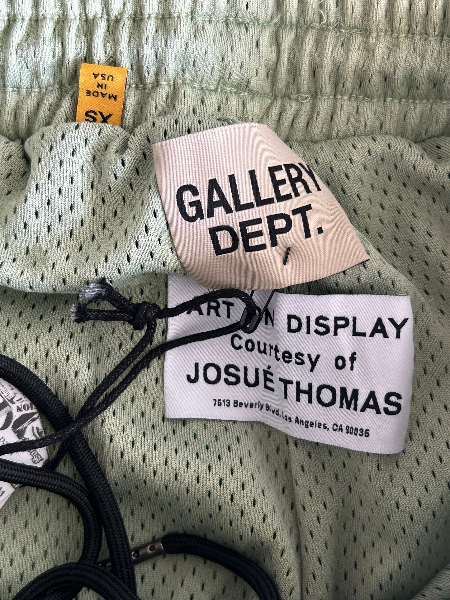Gallery Dept Green & Black French Logo Mesh Shorts