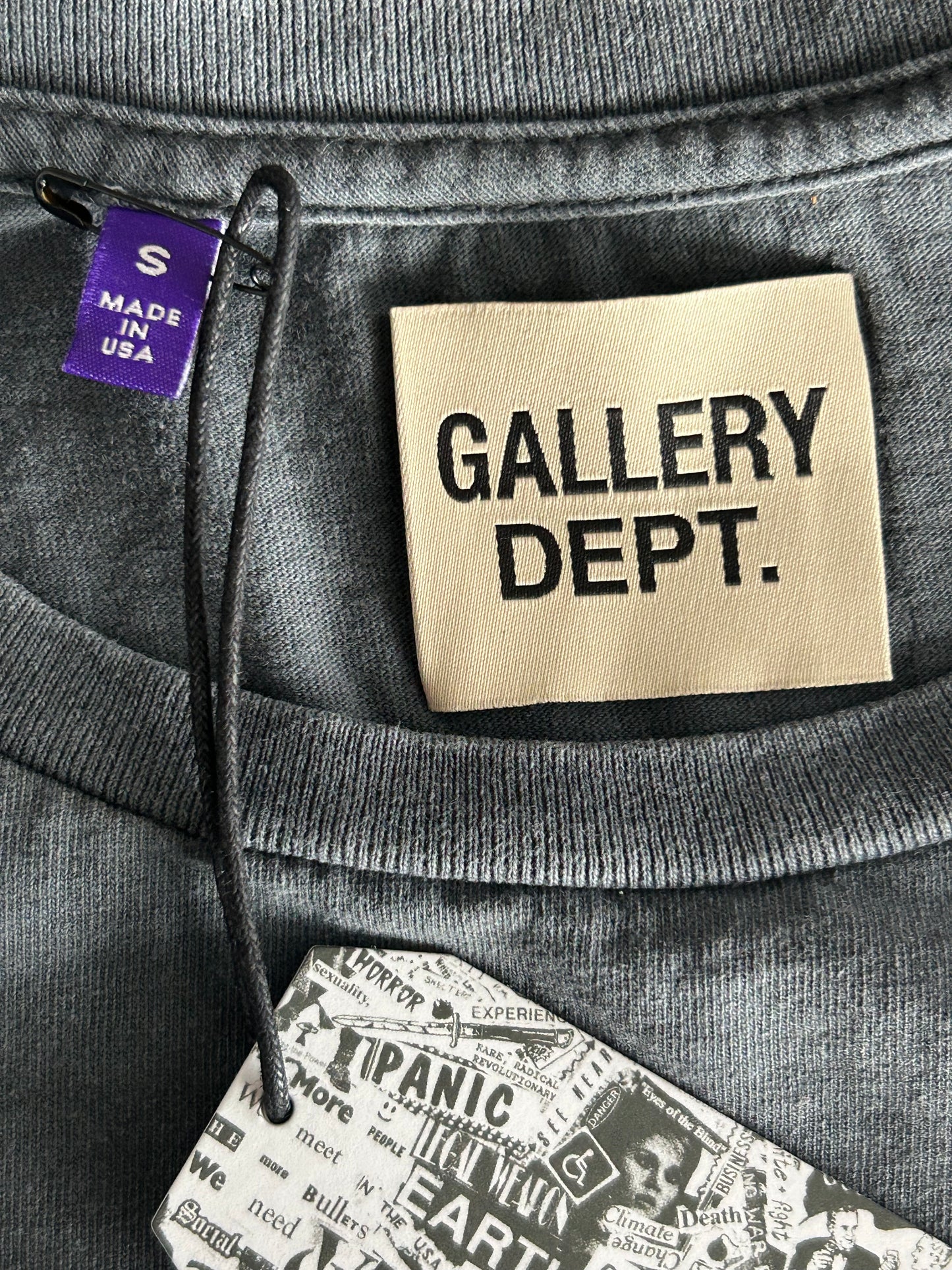 Gallery Dept Vintage Black Skeleton Beach Glitter Logo T-Shirt