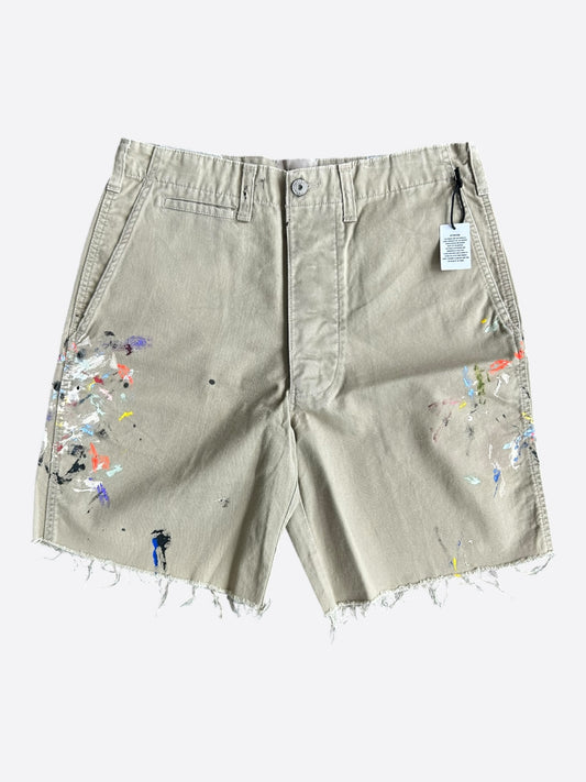 Gallery Dept Beige Paint Splatter Workshop Shorts