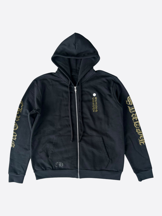 Chrome Hearts Black & Olive Script Zip Up Hoodie