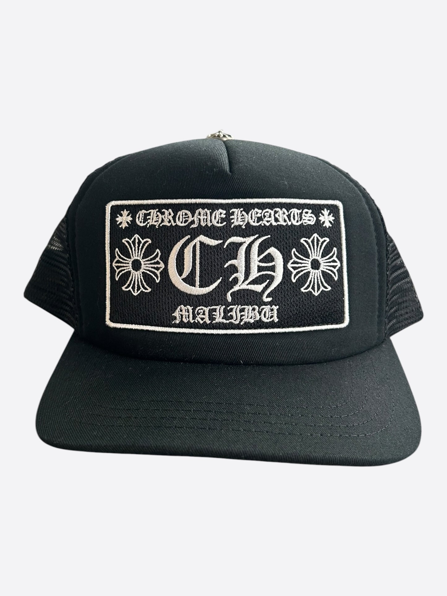 Chrome Hearts Black & White Malibu Trucker Hat