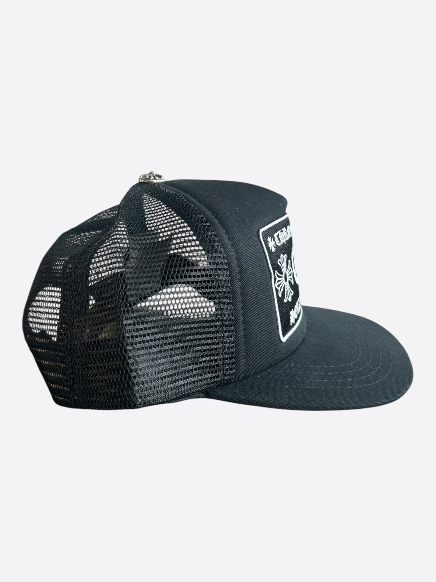 Chrome Hearts Black & White Hollywood Trucker Hat