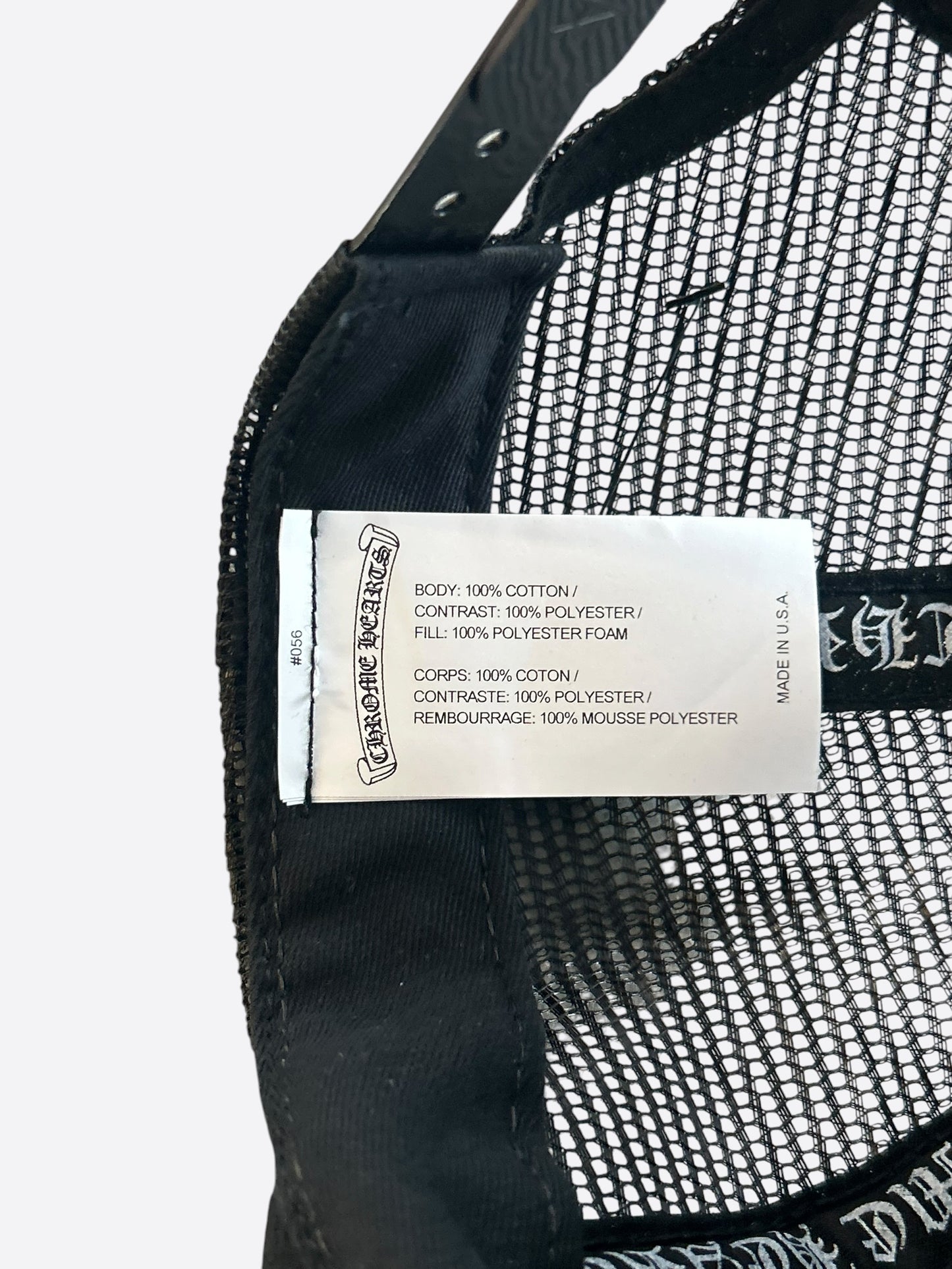 Chrome Hearts Black & White Hollywood Trucker Hat