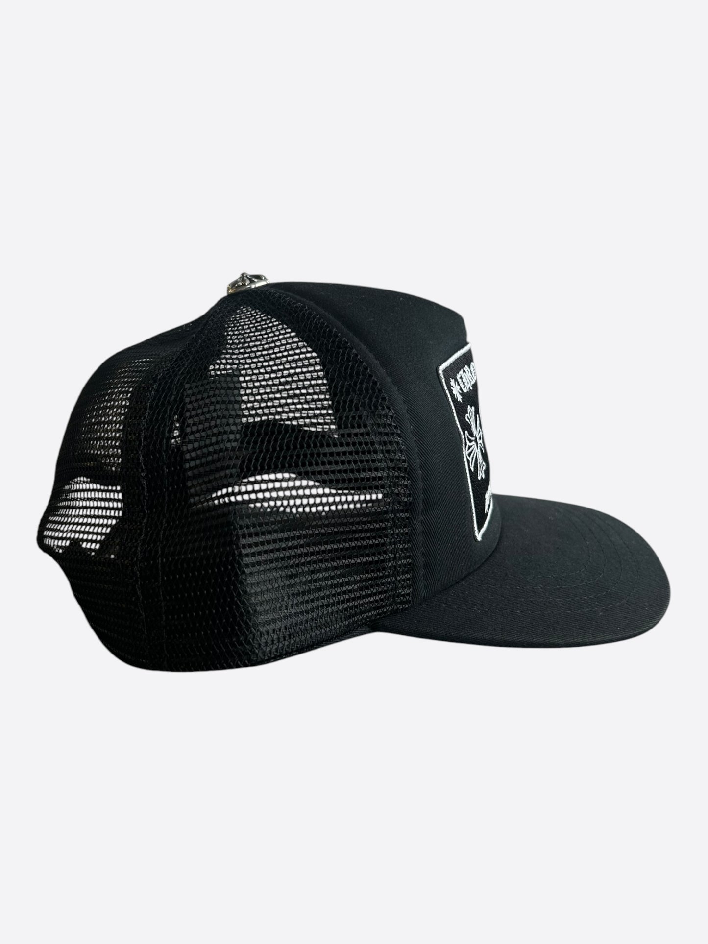 Chrome Hearts Black & White Hollywood Trucker Hat