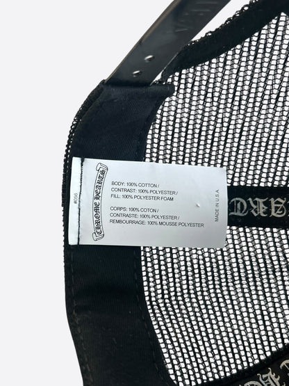 Chrome Hearts Black & White Hollywood Trucker Hat