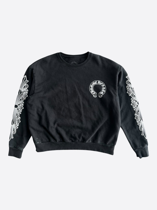 Chrome Hearts Black & White Horseshoe Logo Sweater