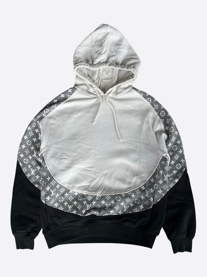 Louis Vuitton Black Grey & White Monogram Circle Cut Hoodie