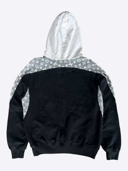 Louis Vuitton Black Grey & White Monogram Circle Cut Hoodie
