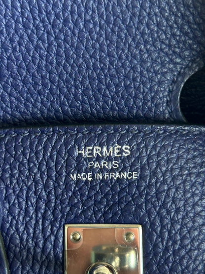 Hermes Sapphire Blue Togo & Palladium Hardware Birkin 25