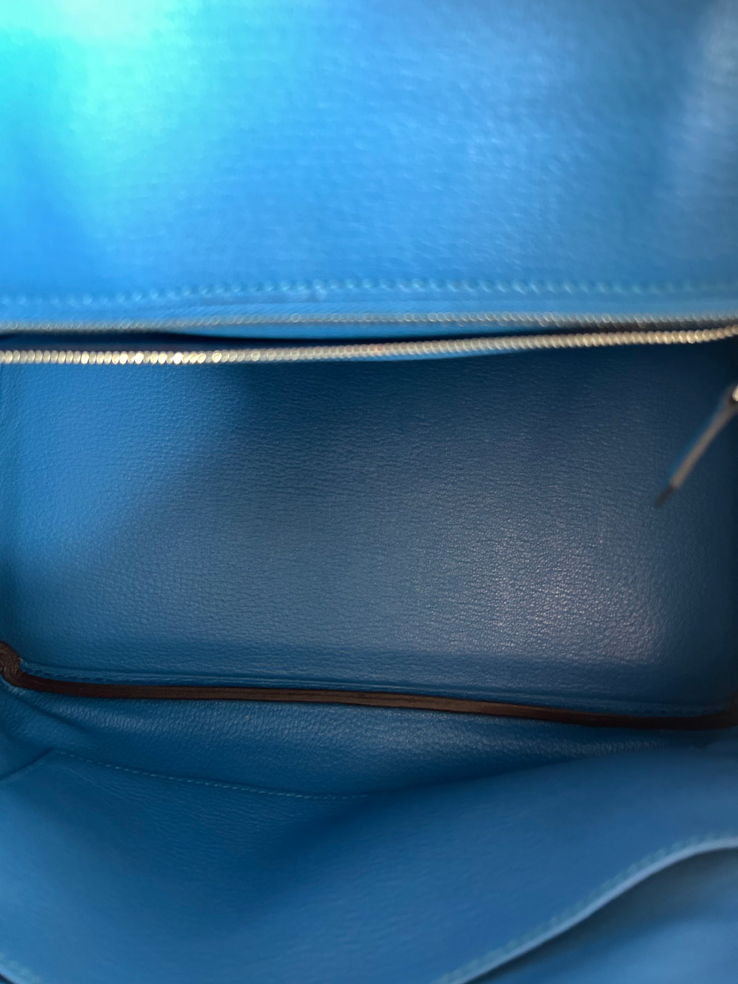 Hermes Blue Agate Ostrich & Palladium Hardware Birkin 30