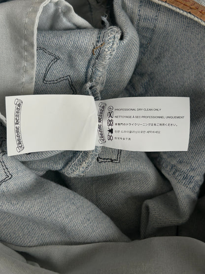 Chrome Hearts Levis Light Blue & Black Cross Patch Jeans