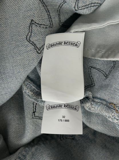 Chrome Hearts Levis Light Blue & Black Cross Patch Jeans