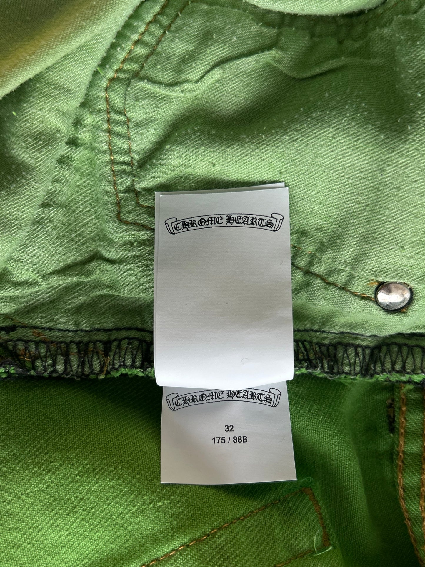 Chrome Hearts Levi's Green & Black Cross Patch Jeans