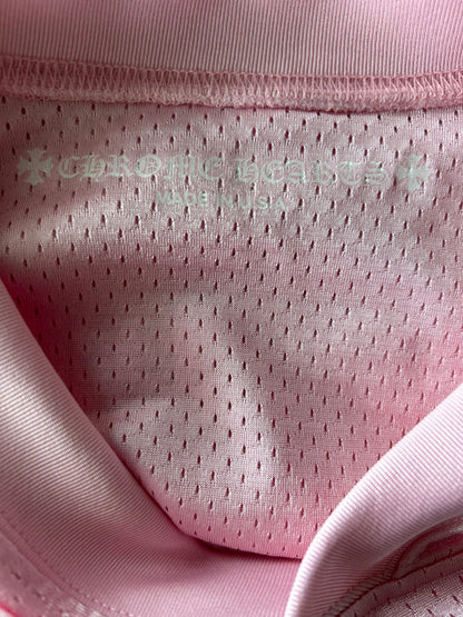 Chrome Hearts Pink & White ‘Love You’ Cross Patch Mesh Longsleeve Jersey