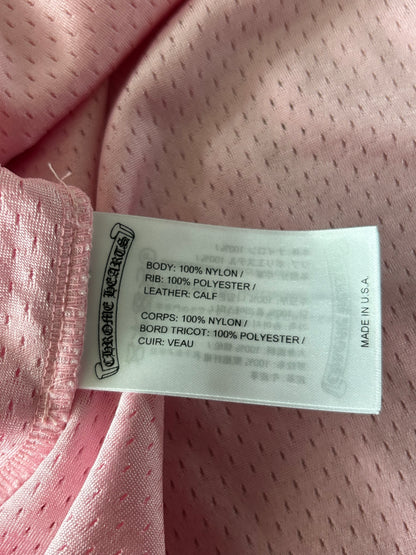 Chrome Hearts Pink & White ‘Love You’ Cross Patch Mesh Longsleeve Jersey