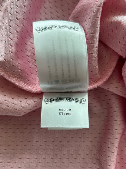Chrome Hearts Pink & White ‘Love You’ Cross Patch Mesh Longsleeve Jersey