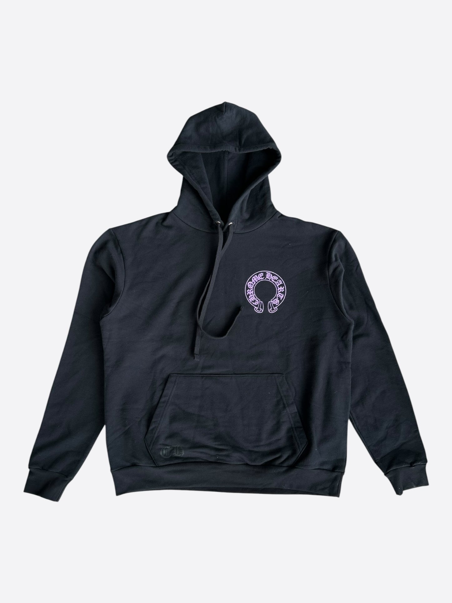 Chrome Hearts Black & Purple Friends & Family Glitter Floral Logo Hoodie
