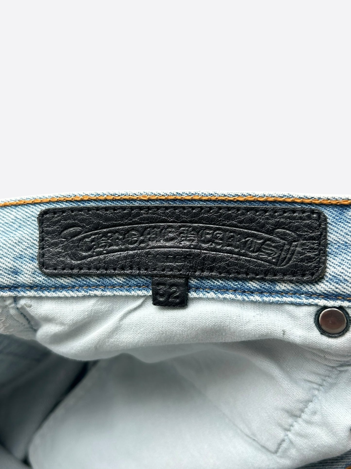 Chrome Hearts Levis Light Blue & Black Cross Patch Jeans