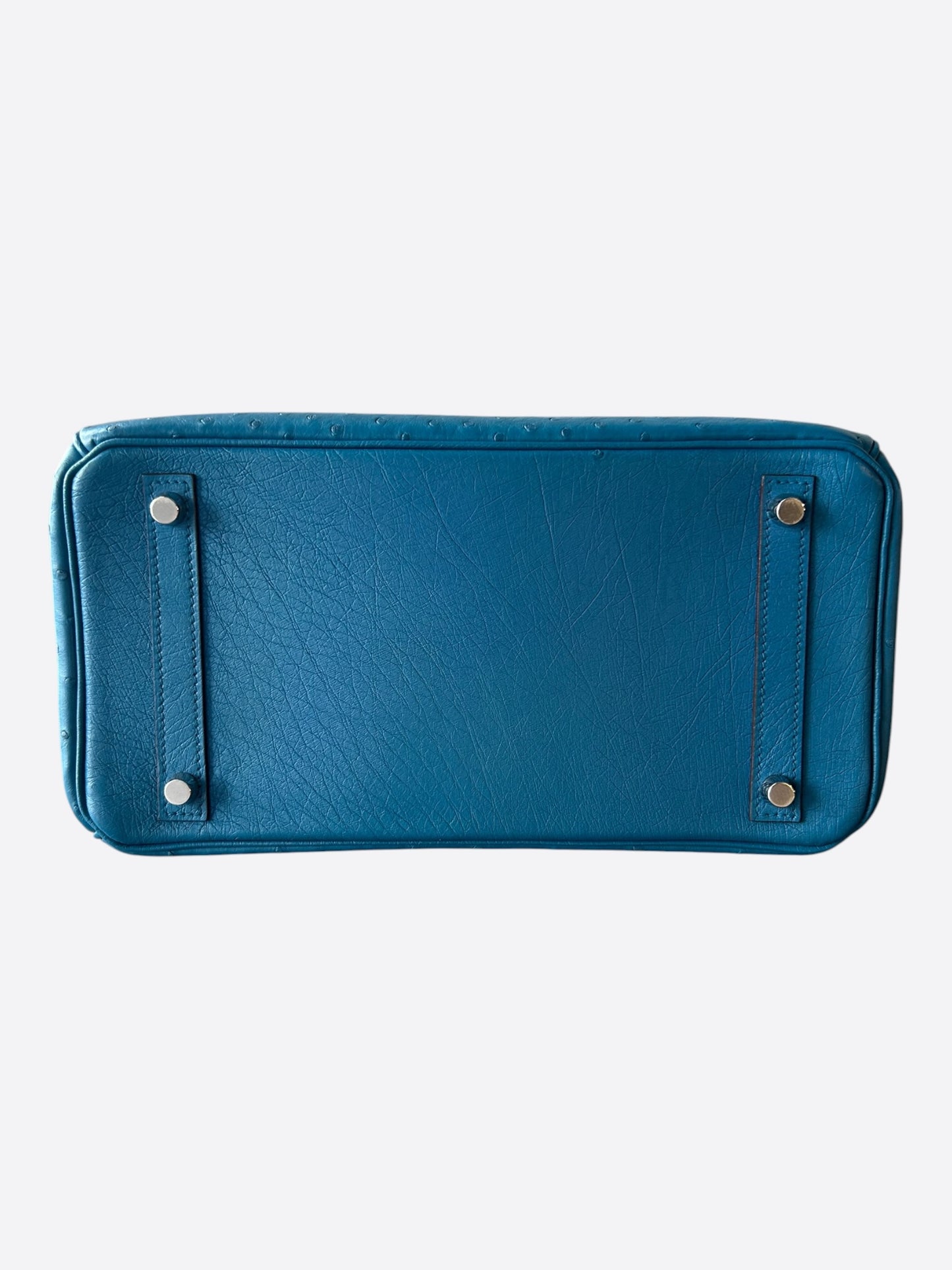 Hermes Blue Agate Ostrich & Palladium Hardware Birkin 30