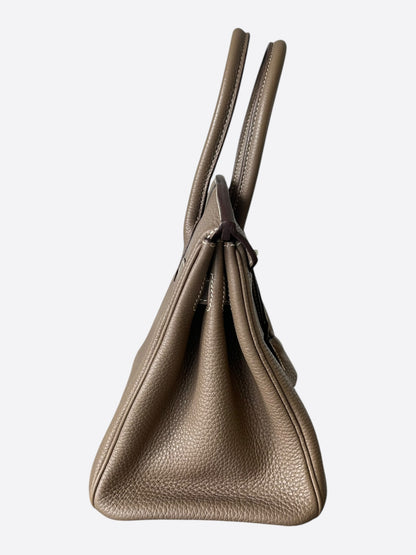 Hermes Etoupe Togo & Palladium Hardware Birkin 30