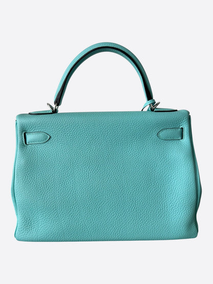 Hermes Blue Atoll Togo & Palladium Hardware Kelly 32