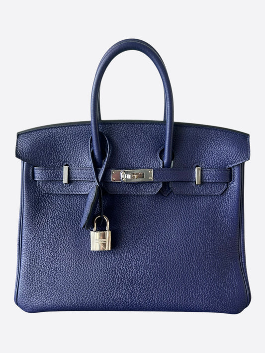 Hermes Sapphire Blue Togo & Palladium Hardware Birkin 25
