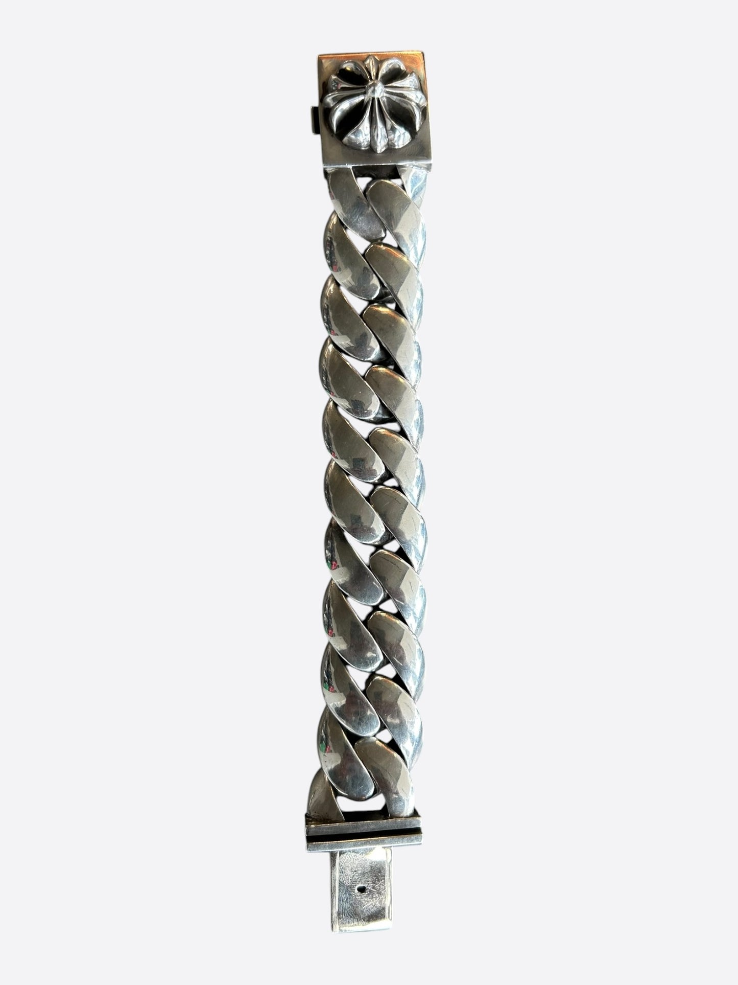 Chrome Hearts Silver Plus Cross XL Cuban Bracelet