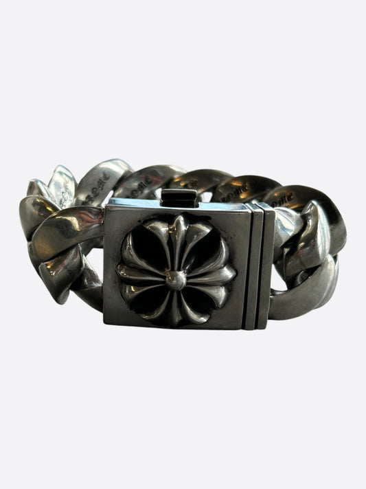 Chrome Hearts Silver Plus Cross XL Cuban Bracelet
