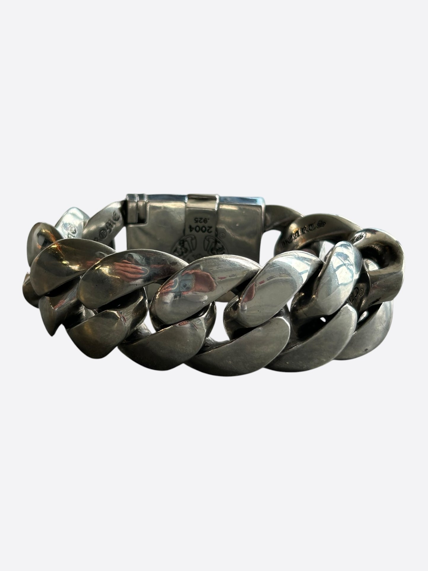 Chrome Hearts Silver Plus Cross XL Cuban Bracelet
