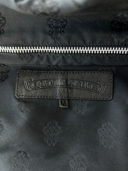 Chrome Hearts Black Nylon & Leather Fleur Duffel Bag