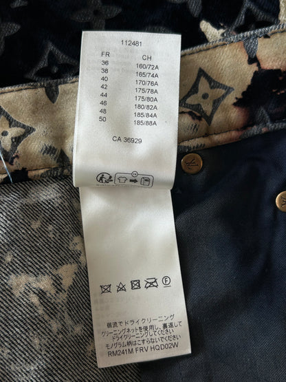 Louis Vuitton Blue Bleached Monogram Velvet Jeans