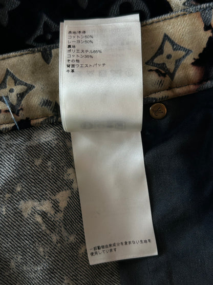 Louis Vuitton Blue Bleached Monogram Velvet Jeans