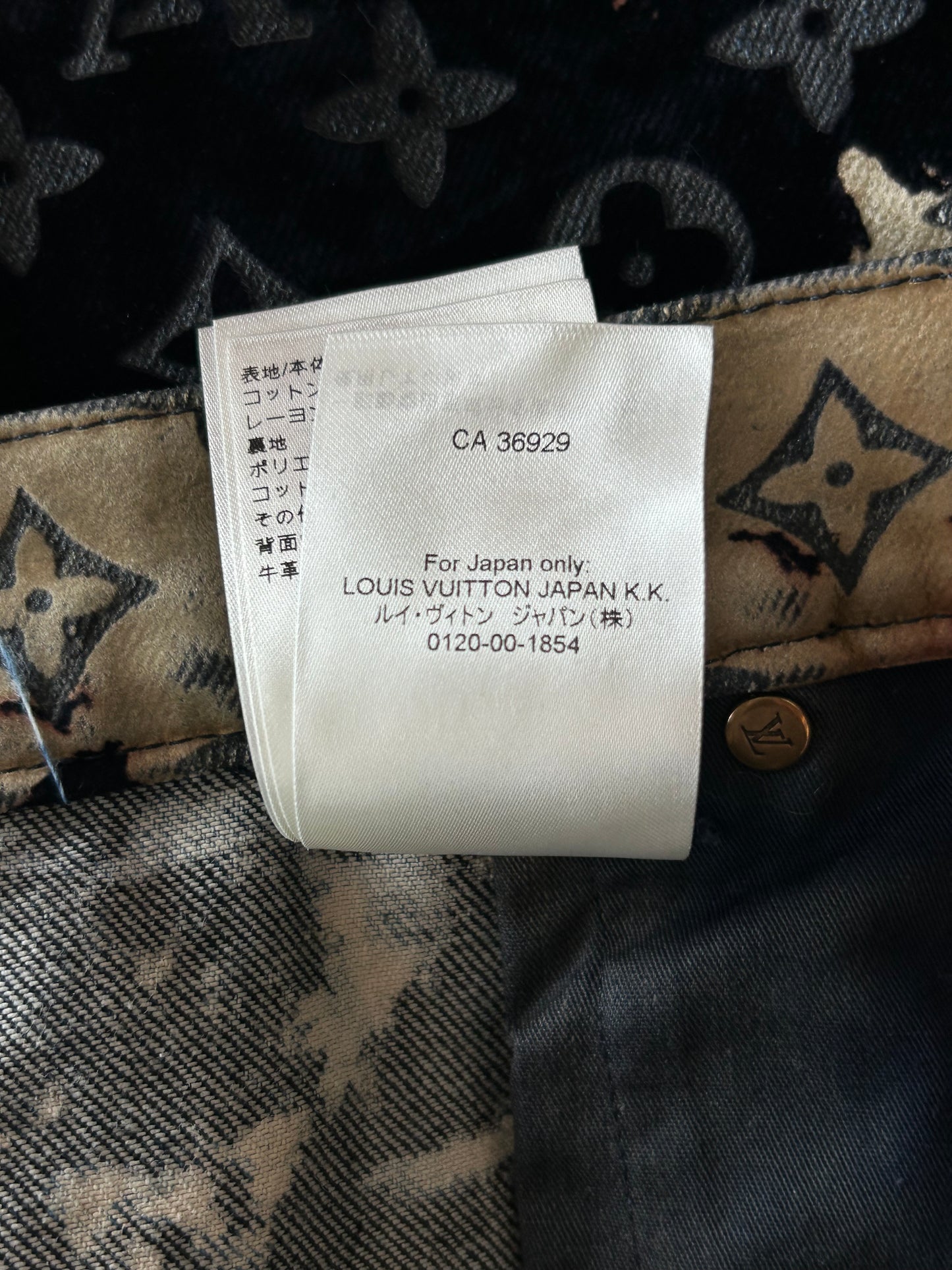 Louis Vuitton Blue Bleached Monogram Velvet Jeans