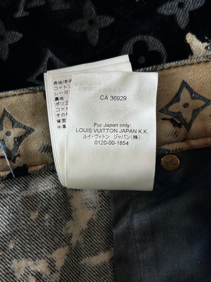 Louis Vuitton Blue Bleached Monogram Velvet Jeans