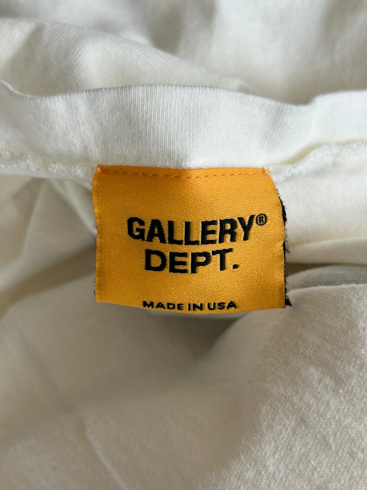 Gallery Dept Antique White Skeleton Beach Surf Glitter Logo T-Shirt