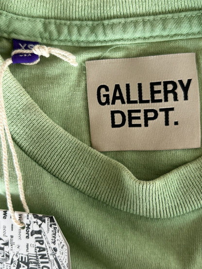 Gallery Dept Vintage Green & White Paint Splatter Logo T-Shirt