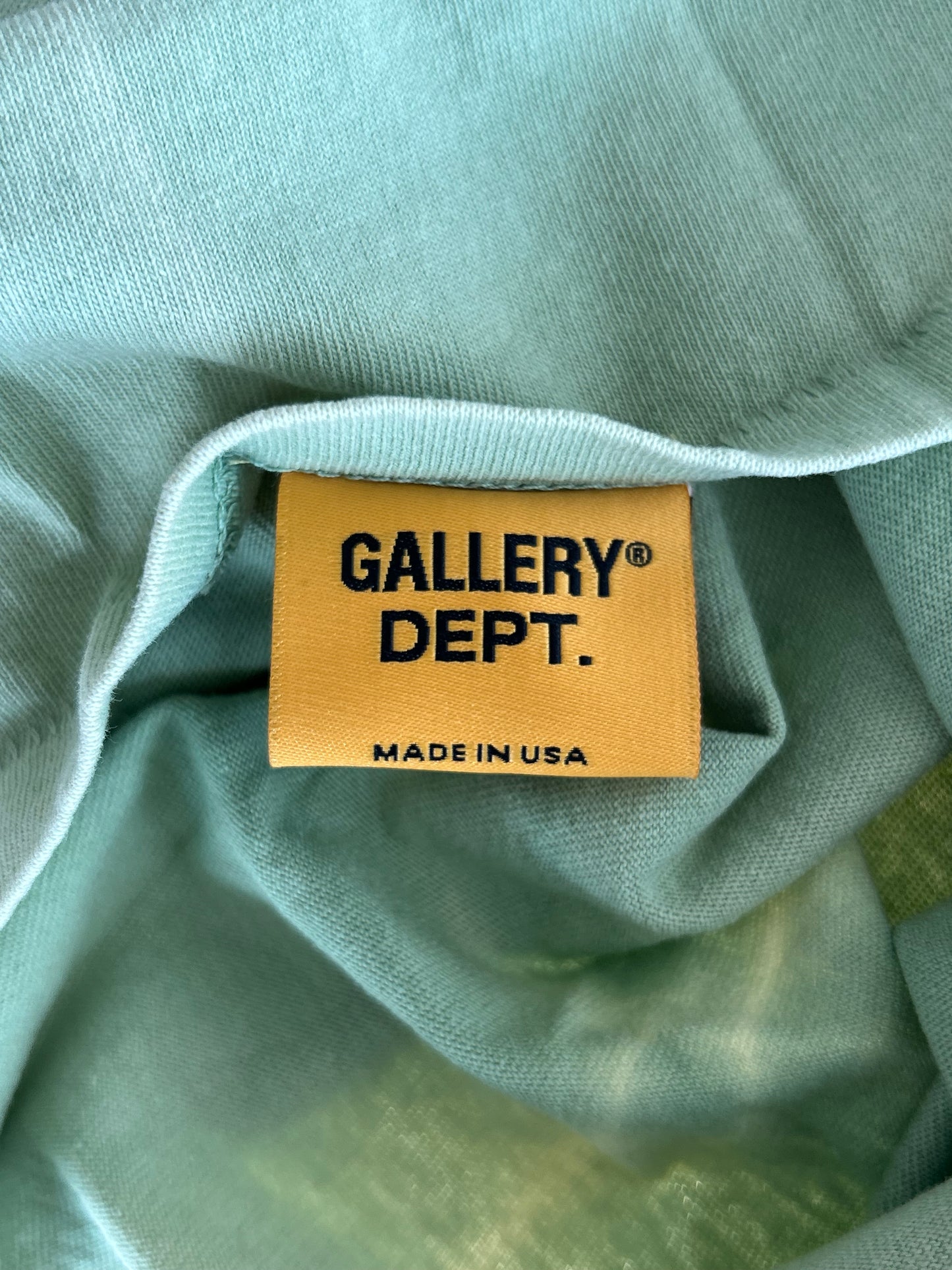 Gallery Dept Vintage Green & White Paint Splatter Logo T-Shirt