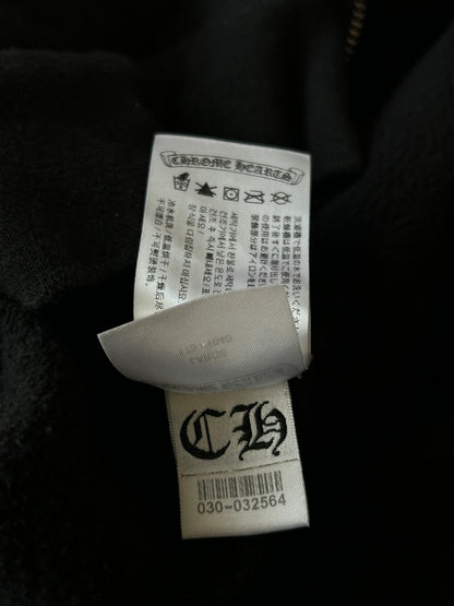 Chrome Hearts Black & Pink Dagger Script Zip Up Hoodie