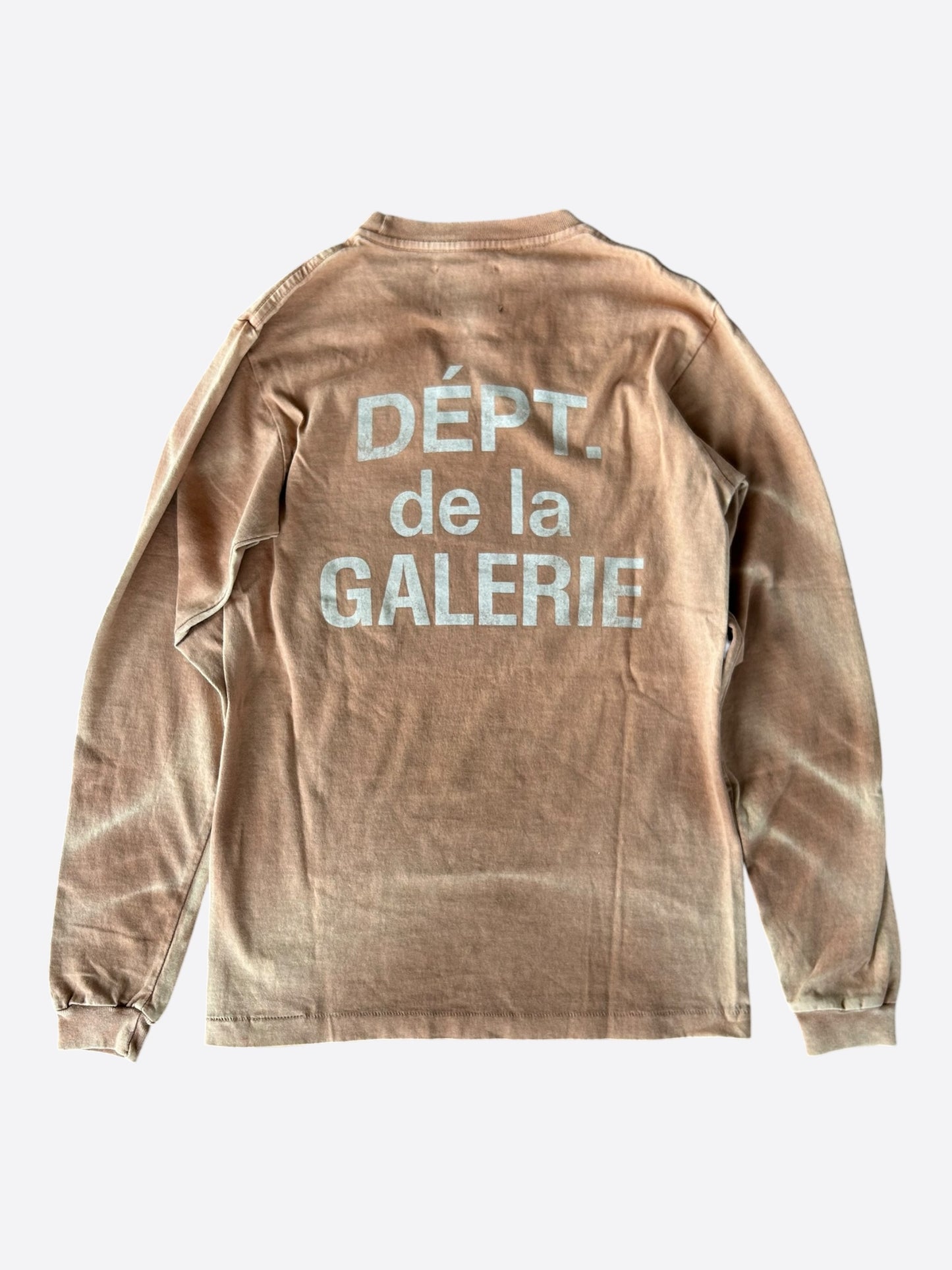 Gallery Dept Faded Brown & White Logo Longsleeve T-Shirt