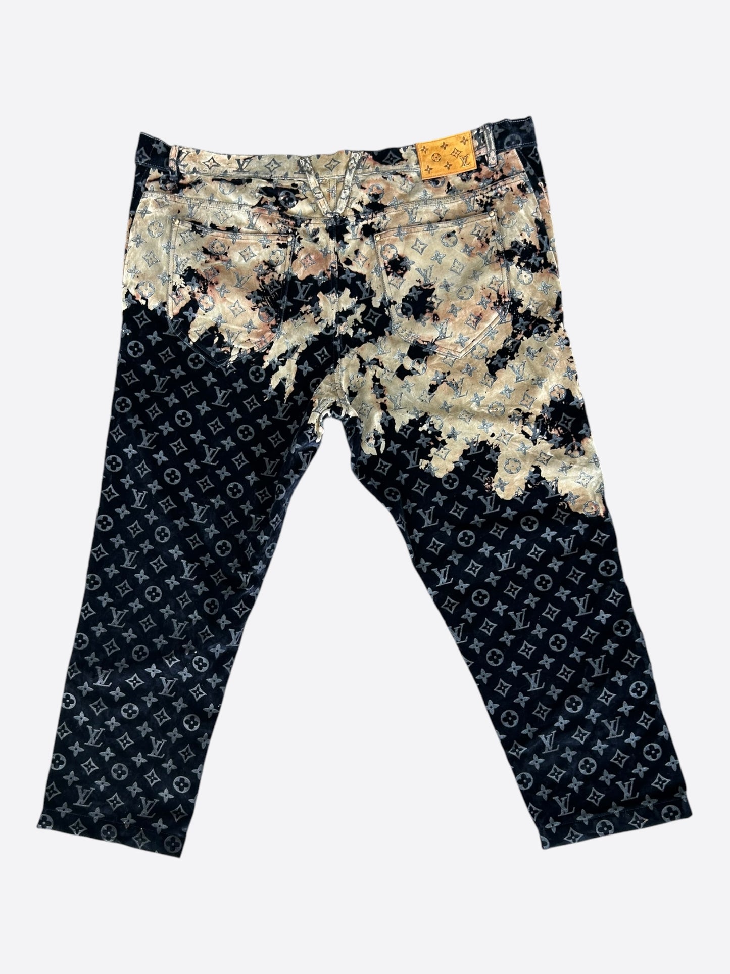 Louis Vuitton Blue Bleached Monogram Velvet Jeans