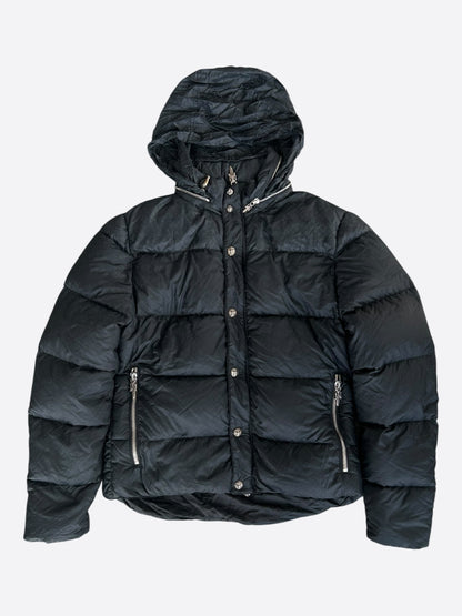 Chrome Hearts Black Cross Jacquard Hooded Puffer Jacket