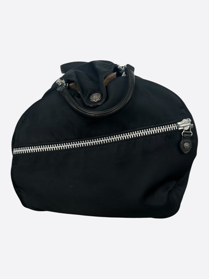 Chrome Hearts Black Nylon & Leather Fleur Duffel Bag