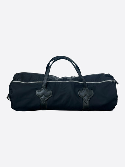Chrome Hearts Black Nylon & Leather Fleur Duffel Bag