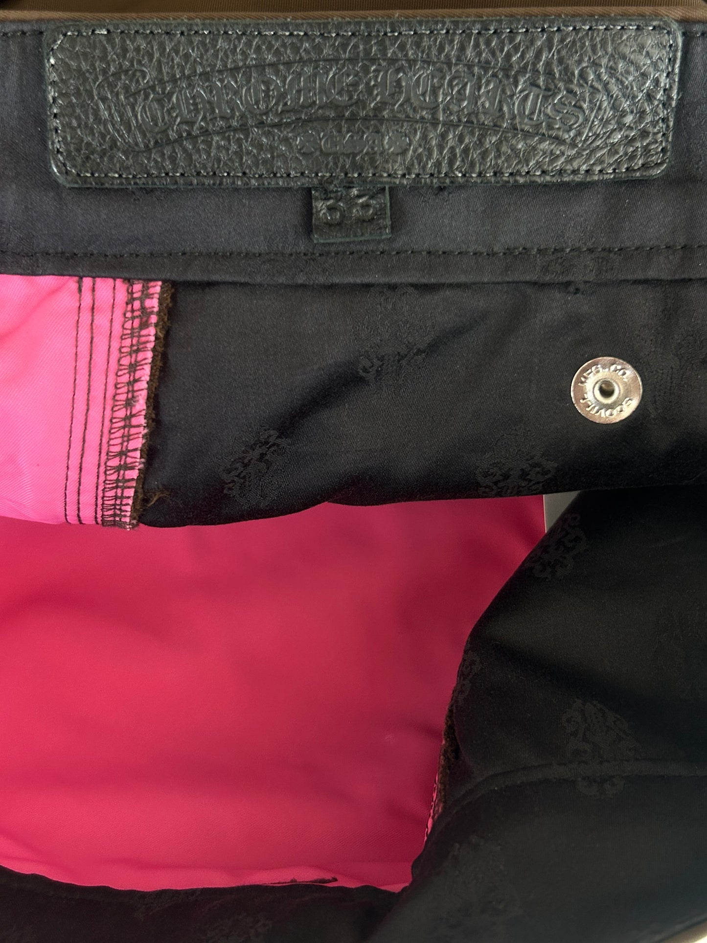 Chrome Hearts Brown Nylon & Leather Cross Patch Carpenter Shorts