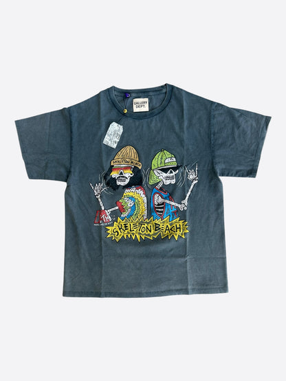 Gallery Dept Vintage Black ATK Skeleton Beach Glitter Logo T-Shirt