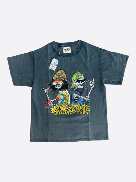 Gallery Dept Vintage Black ATK Skeleton Beach Glitter Logo T-Shirt