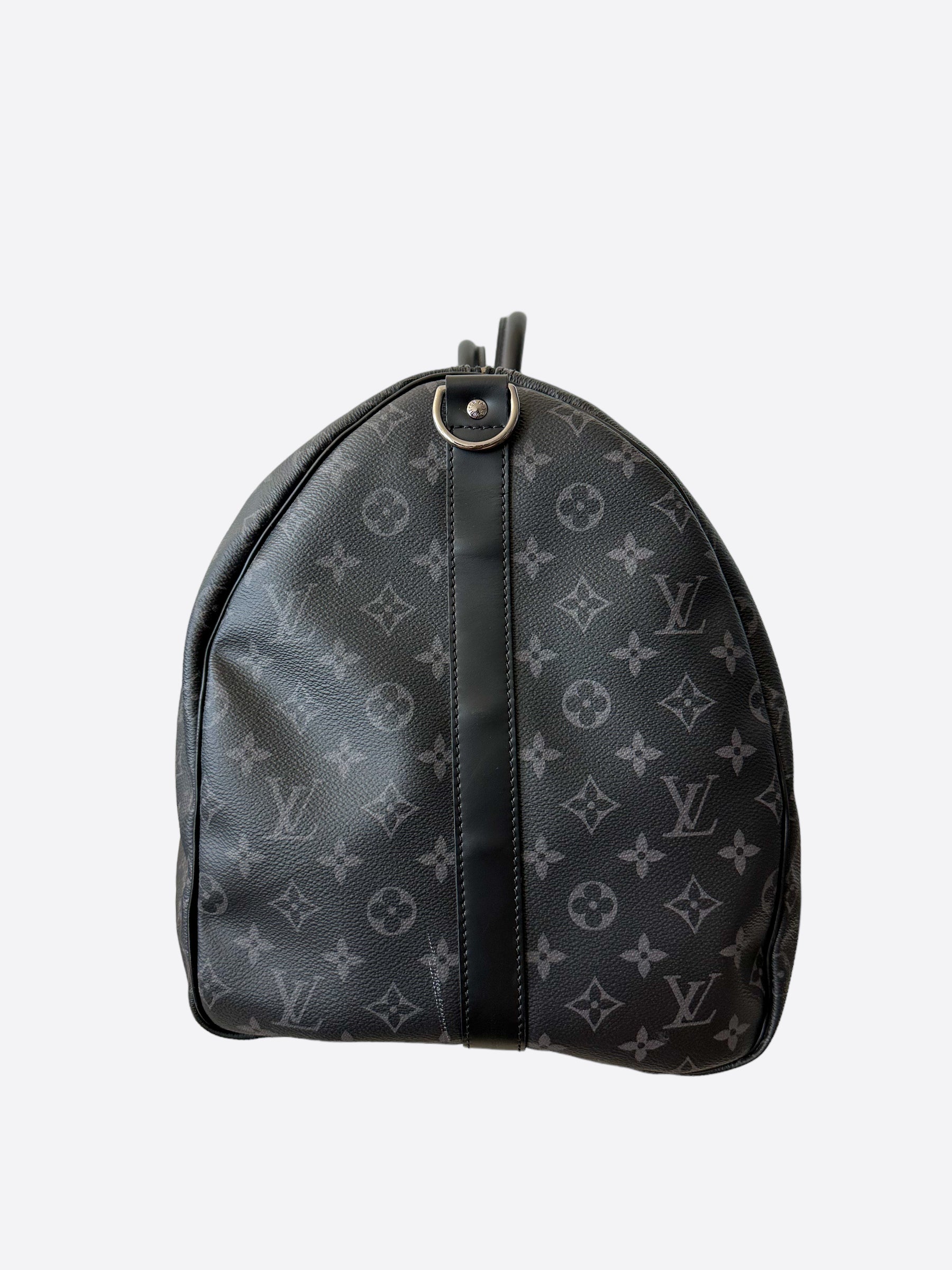 Louis Vuitton Black Shadow Monogram Keepall 50 – Savonches