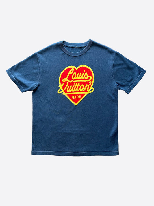 Louis Vuitton Navy Nigo Heart Intarsia T-Shirt